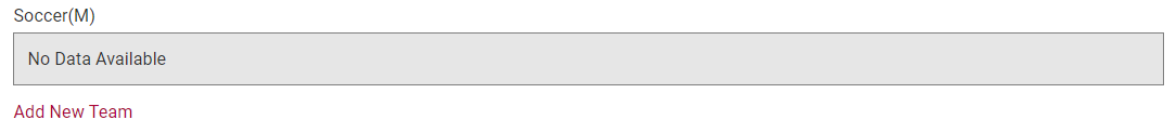 Sport listing showing Soccer(M) with Add New Team link