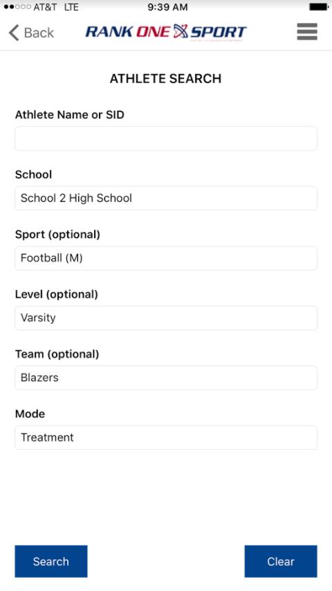 Master list of athletes