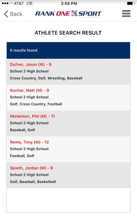 Search by Sports Roster with School, Sport, Level, and Team fields