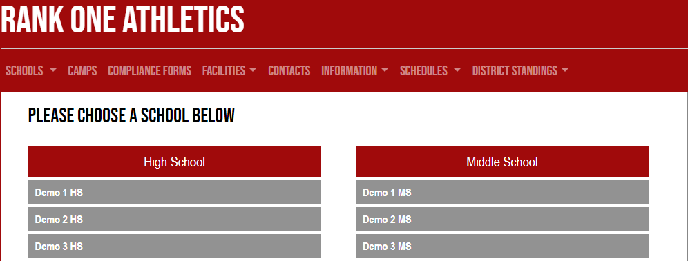 Select your school from the list
