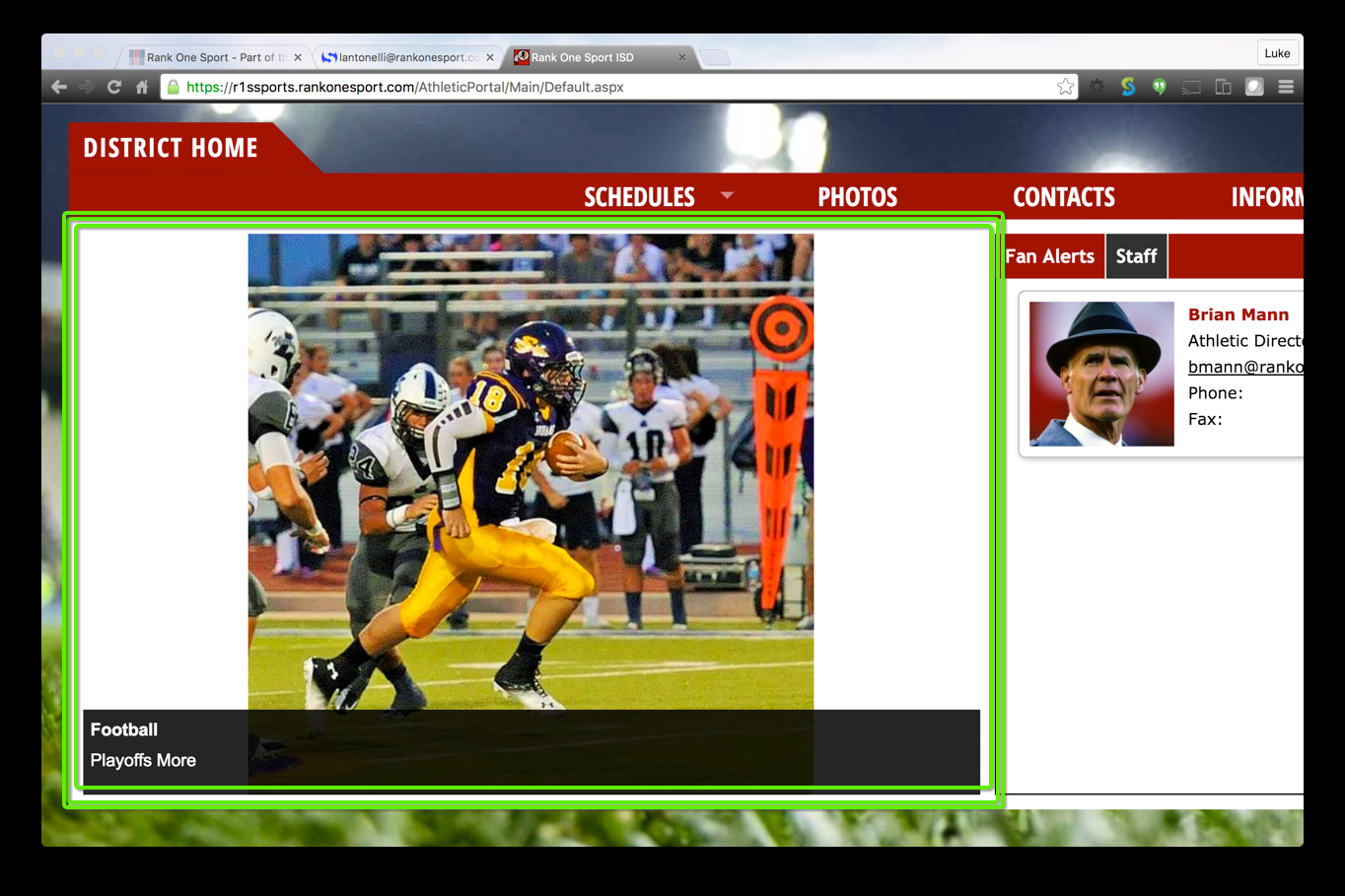 Stories section displayed on the web portal
