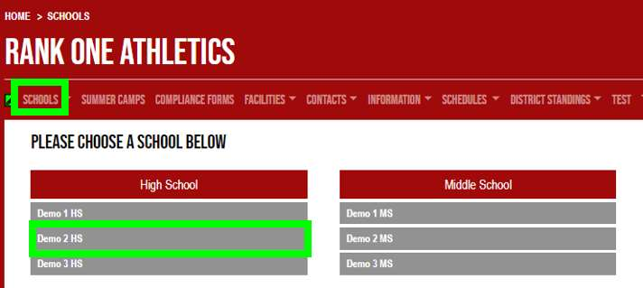 Athletic Portal Control Panel login
