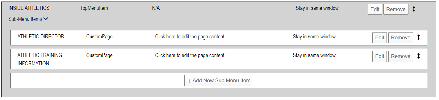 Adding sub menu items