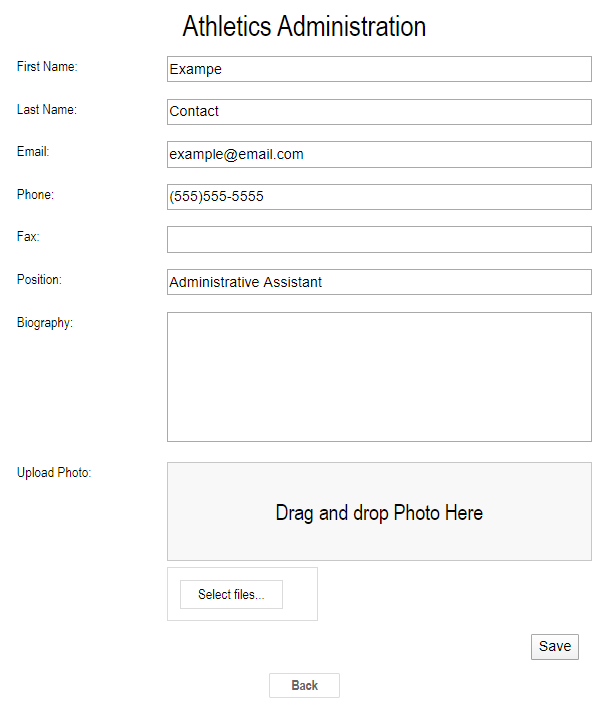 Contact information form