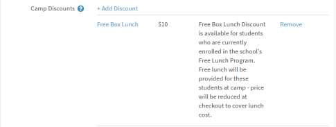 Add Discount form