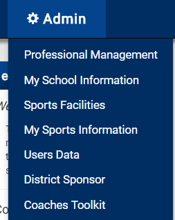 Admin menu with Users Data option highlighted