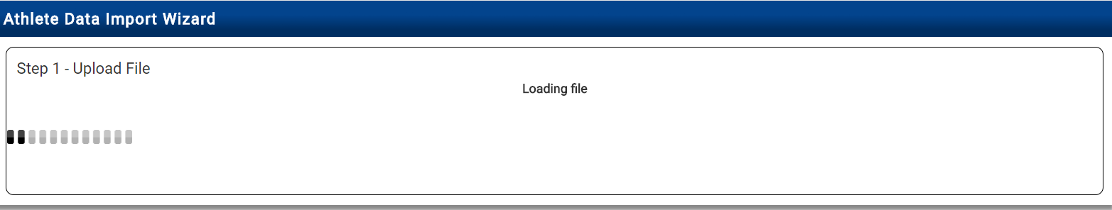 Import wizard showing loading progress bar