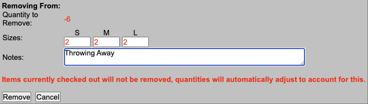 Add to Inventory dialog without sizes