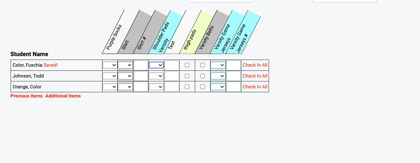 Checkout screen showing cleared text box for check-in