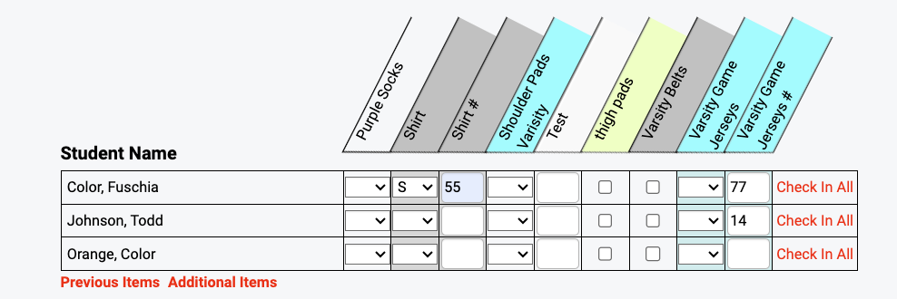 Checkout screen showing size dropdown and ID text box