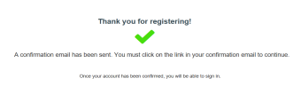 Registration confirmation message