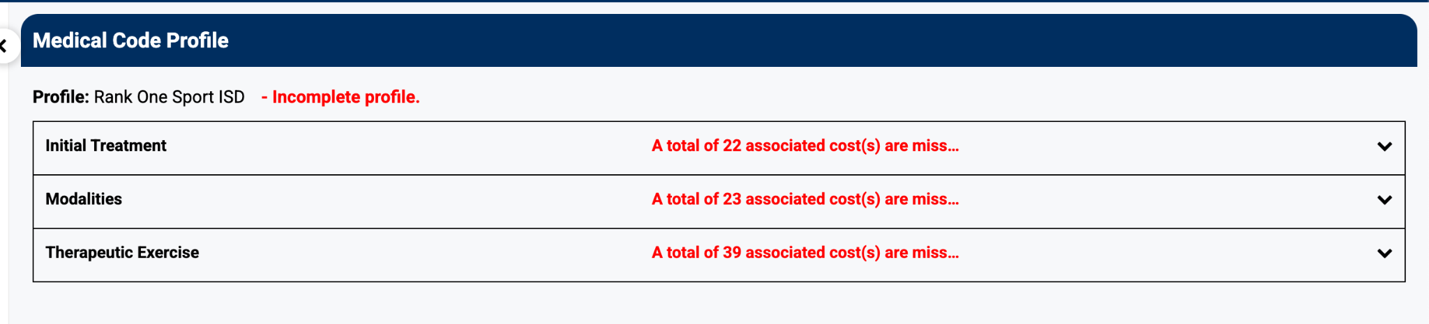 District cost column with editable fields