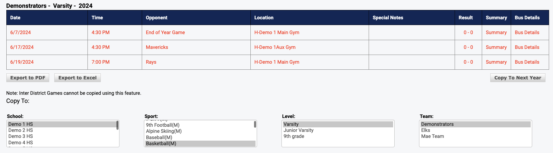Step 2 - Copy Schedule button