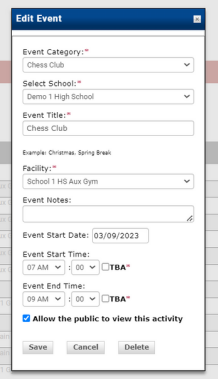 Step 6 - Schedule dates from calendar
