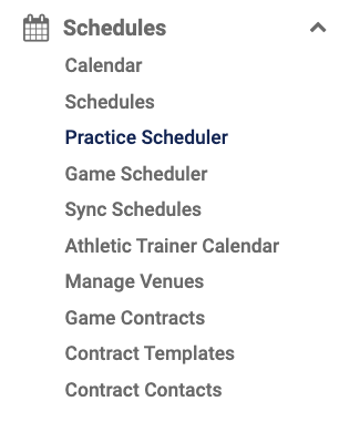Step 1 - Schedules dropdown menu