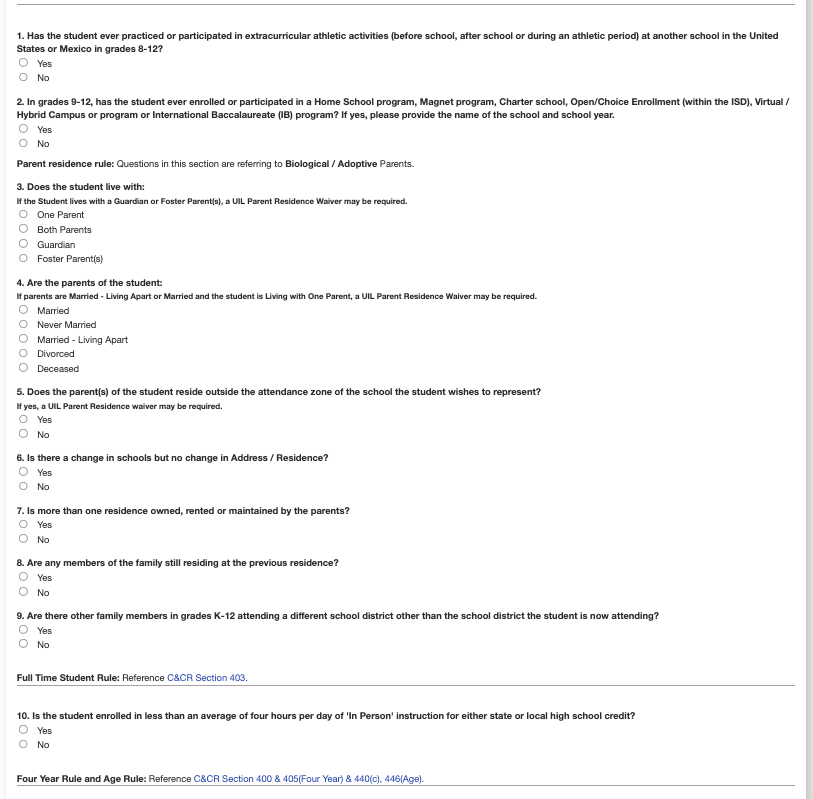 The PAPF form continuation showing additional fields